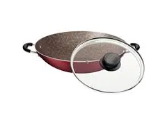 Panela Wok Tramontina Paris Antiaderente Vermelha Tampa de Vidro 36CM - 0