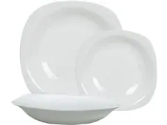 Conjunto de Pratos Bormioli Rocco Parma Branco 18 Peças