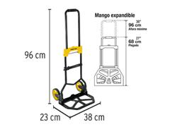 Diablo de carga Pretul 60kg plegable de acero Negro/amarillo - 1