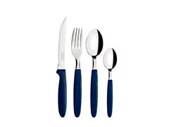 Faqueiro Tramontina Ipanema em Inox e Cabo Azul 24 Peças