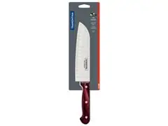 Faca Santoku Tramontina em Aço Inox e Cabo Polywood Vermelho 7" - 1