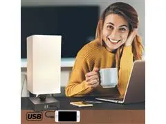 Luminária de Mesa USB TRIO Base Preta com Cúpula Branca - 4