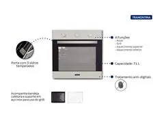 Forno Elétrico de Embutir Tramontina Inox Basic em Inox 71 Litros - 2