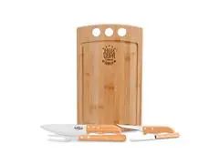 Conjunto para Churrasco e Cozinha em Bambu Inox Califórnia 6 Peças