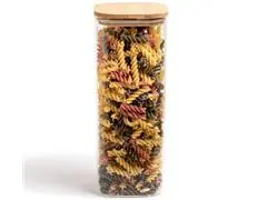 Pote de Mantimentos Quadrado Oikos Flat Tampa Bambu 1,9 Litros