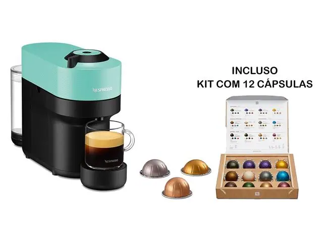 Cafeteira Nespresso Automática Vertuo Pop Verde Acqua 