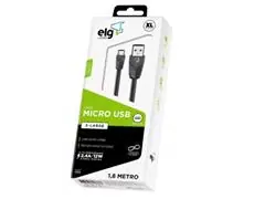 Cabo ELG M518 Sincronização e Recarga MicroUSB 1.8M Preto - 3