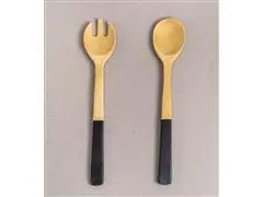 Conjunto de Pegadores de Salada Oikos de Bambu com Cabo Preto - 1