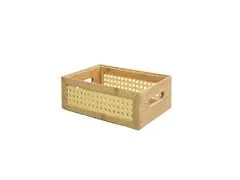 Caixa Organizadora Oikos Empilhável de Bambu e Palhinha 24cm