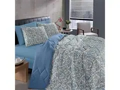 Edredom Solteiro Buettner Malha Basic Lucerna Azul