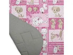 Edredom Juvenil Buettner Malha Basic Pets Pink - 1
