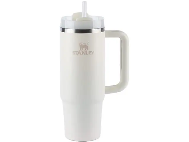 Copo com Canudo Stanley Quencher 2.0 Branco Cream 1,180 Litros