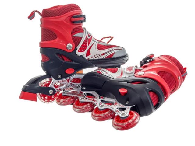 Patines en linea Ajustables Rojo. Talla ajustable de 39 al 43