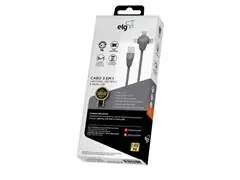 Cabo ELG PW31C 3 em 1 Lightning + Tipo-C + Micro USB - 3