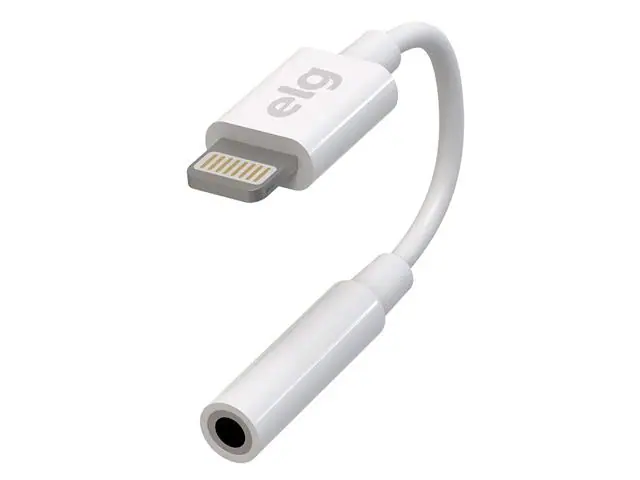 Cabo ELG Adaptador Áudio Auxiliar P3 para Lightning 8,5cm Branco