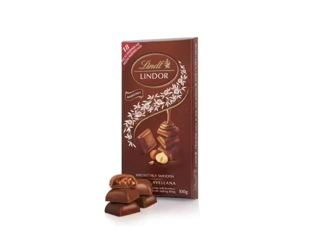 Barra de Chocolate Lindt Lindor Singles Avelã 100G