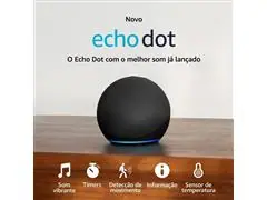 Echo Dot 5ª Geração Amazon Smart Speaker C/Alexa WiFi Bluetooth Preto - 1
