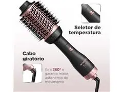 Escova Secadora Argan Mondial Preto/Golden Rose 1300W ES-14-BI Bivolt - 2