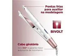 Prancha Alisadora e Modeladora Mondial Branco/Rose 50W P-51 Bivolt - 2