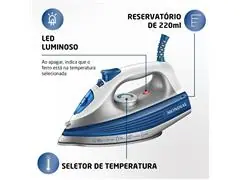 Ferro a Vapor Mondial Branco/Azul 1200W  FVN-01-BL - 2