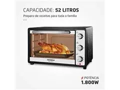 Forno Elétrico 52L Grand Family II Mondial Preto/Inox 1800W  FR-52 - 1