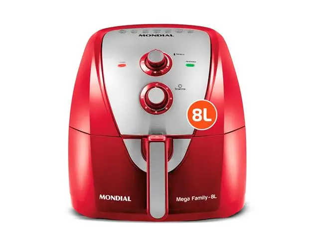 Fritadeira Sem Óleo Air Fryer 8L Mondial Vermelho 1900W  AFN-80-RI