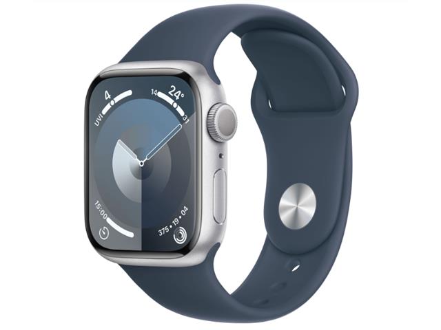 Apple Watch S9 GPS 41 mm Aluminio Plata Dep Azul Tormenta