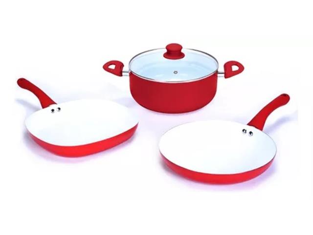 Batería de Cocina 4 piezas Rojo CAROL