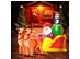 Inflable de Navidad Santa Claus en trineo, renos y pingüino con luces  - 3