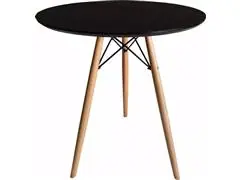 Mesa Empório Tiffany Eames Dsw Tampo Redondo Mdf Preto 90Cm