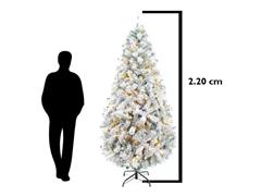 Pino de navidad, verde nevado con 300 Luces LED calidad de 220 cm  - 3