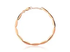 Pulseira Prata 925 Coliseu Banho Rosé Formato Navetes - 0