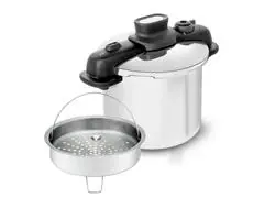 Panela de Pressão Tefal Opti'Space Inox FundoTriplo Cesto de Vapor 7L