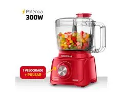 Mini Processador Mondial MP-16-R Turbo Pratic Vermelho 300W 110V - 1