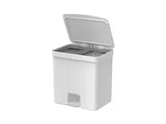 Lixeira de Pedal OU Trium 20 Litros com Duplo Compartimento Branco - 0
