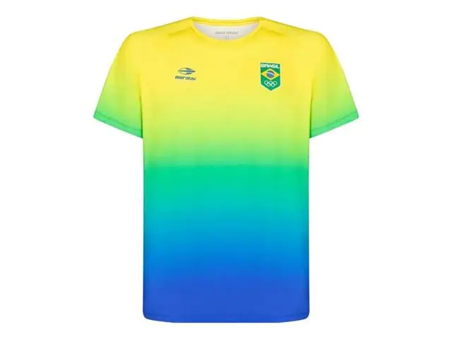 Camiseta Manga Curta Masculina Degradê Time Brasil Mormaii