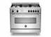 Fogão Master Bertazzoni 90cm 5 queimadores Inox forno a gás 220V - 0