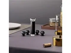 Kit Bomba a Vácuo Manual Vinhos com 4 Rolhas Prana Adega Bar Preto - 5