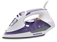 Ferro a Vapor Mondial Ceramic Express Branco/Roxo