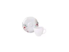 Kit Xícara e Pires de Café Tramontina Floratta em Porcelana 100ml 12Pç - 1