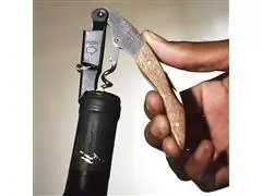 Saca Rolhas Abridor de Vinhos Inox e Madeira LPrimeur Prana - 1