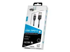 Cabo Carregador USB Tipo-C 1 Metro ELG SPC10BK Preto - 1