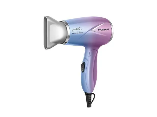 Secador de Cabelo By Juliette Mondial Azul/Rosa 1200W Bivolt