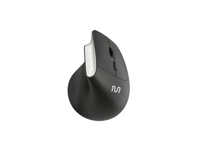 Mouse SemFio Vertical Clique Silencioso 1600dpi Preto Multilaser MO384