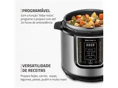 Panela de Pressão Elétrica Digital 6L Mondial Preto/Inox 1000W - 2