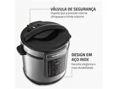 Panela de Pressão Elétrica Digital 6L Mondial Preto/Inox 1000W - 3