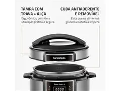 Panela de Pressão Elétrica Digital 6L Mondial Preto/Inox 1000W - 5