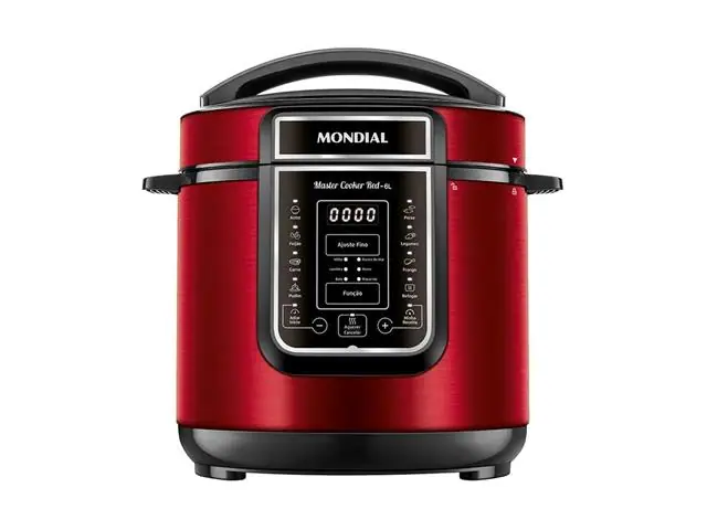 Panela de Pressão Elétrica Digital 6L Mondial Vermelho/Inox 1000W