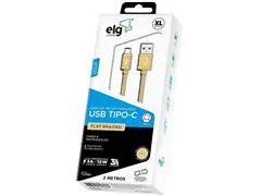 Cabo USB Tipo C ELG TC20BG 2 Metros Dourado - 1