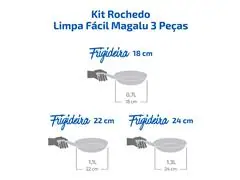 Kit de Frigideiras Rochedo Limpa Fácil 18cm 22cm e 24cm - 2